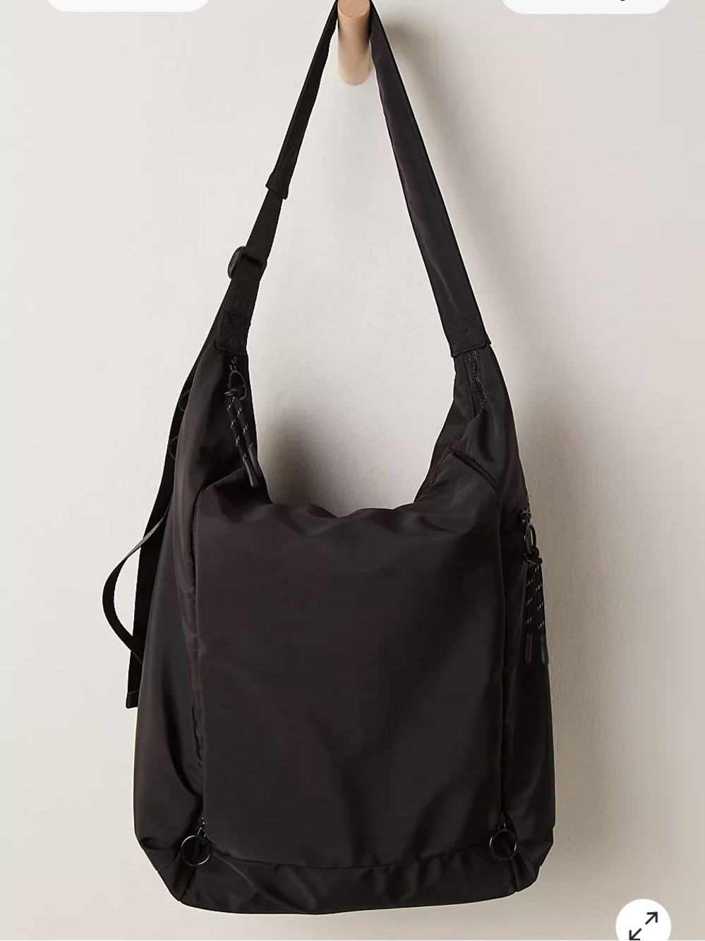 no time zones Free People carryall tote black + FREE socks - Picture 4 of 6